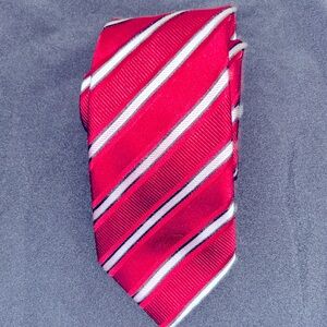 Donald J. Trump Signature Collection Neck Tie Red Black Stripe Silk
